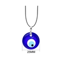 Detail view of a 25mm blue evil eye pendant showing diameter size and resin texture - 2.5cm Style