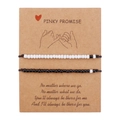 Detail of Pinky Promise card with black and white beaded couple friendship bracelets - Pinky Promise Style (B2839)