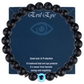 Matte black bead evil eye stretch bracelet for women trendy European and American style jewelry - Evil Eye Style with Card (B3491) / Black