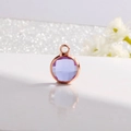 February birthstone pendant with faceted purple crystal in rose gold setting - Rose Gold-Purple (June)