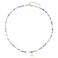 Bohemian kleurrijke kralenketting met wit hart en gouden letter A hanger - Stijl A(N1132-A)