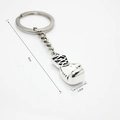 Silver boxing glove keychain with polished metal chain and 8cm total length - Keychain / Total Length 8cm / Silver