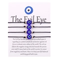 Set of four black woven Evil Eye bracelets with blue beads and gold spacer beads - Black Woven Gold Bead Style (Style 19)