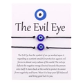 Pair of adjustable black woven Evil Eye bracelets on a white presentation card - Black Woven Style (Style 22)