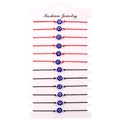 12-piece evil eye woven rope bracelet set featuring 6 red and 6 black cord designs - Red and Black Bulk Mix (Style 29)