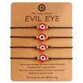 Set di 4 braccialetti fatti a mano Evil Eye con perline rosse e cordino nero regolabile - Set Nero Perla Oro Carta Kraft