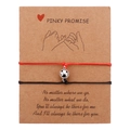 Pulseras magnéticas trenzadas para parejas en rojo y negro sobre tarjeta de regalo - Estilo Magnético de Campana (B2793) / Negro y Rojo
