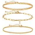 Détail de la chaîne trombone dorée avec pendentif lettre B en zircon et maillon marine - Style Pendentif Lettre B
