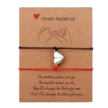 Colgantes de corazón magnético en pulseras ajustables de cuerda tejida roja y negra - Estilo Magnético de Corazón (B2794) / Negro y Rojo