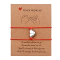 Matching red cord heart magnetic charm bracelets for couples on display card - Heart Magnetic Style (B2797)