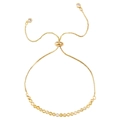 Adjustable gold box chain bracelet with faceted yellow crystals and clear gem accents - Yellow Faceted Bead Style (B3304) / Yellow