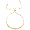 Adjustable gold bracelet with 4mm pale yellow crystal beads and sleek slider clasp - Light Yellow (B3326)