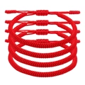 Set mit 4 handgefertigten roten geflochtenen Armbändern mit verstellbarem Knoten - Rotes Geflochtenes Armband-Set (B3283) / 4er Set / Rot
