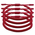 Set mit vier handgefertigten roten gewebten Armbändern mit verstellbaren Knoten - Spiral Rotes Seil-Set (B3285) / 4er Set / Rot