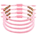 5er-Set rosa handgefertigte Armbänder mit buntem Spiralgewebe und verstellbarem Seilverschluss - Buntes Rosa Set (B3288) / 4er Set / Mehrfarbig Rosa