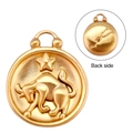Golden 18K Taurus zodiac pendant necklace with bull relief and star chart reverse side - Taurus Style (SS0081)