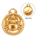 Detail of 18k gold Cancer zodiac pendant with brushed finish and back side star map - Cancer Style (SS0083)