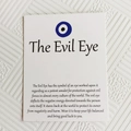 Tarjeta de significado The Evil Eye para empaque de joyas con símbolo amuleto protector - Tarjeta Mal de Ojo (K089) / 9CM*7CM