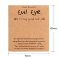 Tarjeta de exhibición para pulsera Evil Eye en papel kraft para joyas y regalos - Tarjeta Papel Kraft Mal de Ojo (K099) / 120mm*70mm