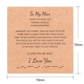 Tarjeta de cartón kraft para exhibir joyas, pulseras y collares en formato cuadrado 70mm - Tarjeta Amor Para Mi Hombre (K090) / 70mm*70mm