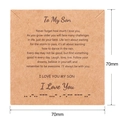 Tarjeta kraft para joyas de hijo con código Morse, expositor de 70mm para collares - Tarjeta Para Mi Hijo (Estilo 1) / 70mm*70mm