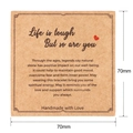 Tarjeta cuadrada de 70mm en papel kraft marrón para pulseras de deseos hechas a mano - Tarjeta Kraft Inspiradora (K094) / 70mm*70mm