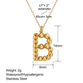 Gedetailleerde afmetingen van 18k goud roestvrijstalen gedraaide letter B hanger ketting - Letter B (XL0129-B)
