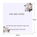 Elegante tarjeta regalo cuadrada blanca de 70 mm con mensaje Make a Wish y rosas - Tarjeta Floral Eres Amado (K103) / 70mm*70mm