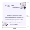 Tarjeta cuadrada de 30 cumpleaños con rosas blancas para joyas, tamaño 70x70mm - Tarjeta Deseo 30 Cumpleaños (K109) / 70mm*70mm