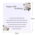 Tarjeta de 60 cumpleaños con rosas blancas para collar de perlas, tamaño 70x70 mm - Tarjeta Deseo 60 Cumpleaños (K111) / 70mm*70mm