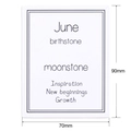 Tarjeta de joyería piedra lunar de junio con dimensiones 70x90mm para regalos - Tarjeta Piedra de Nacimiento Junio (K119) / 90mm*70mm