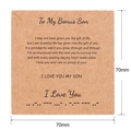 Tarjeta cuadrada de papel kraft de 70 mm para Bonus Son con diseño en código Morse - Tarjeta Kraft Para Mi Hijo Bonus (K133) / 70mm*70mm
