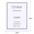 Tarjeta de deseos para piedra de opalita de octubre con texto coraje y confianza 70x90mm - Tarjeta Piedra de Nacimiento Octubre (K124) / 90mm*70mm