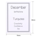 Tarjeta informativa de Turquesa piedra de diciembre para joyería, 90mm x 70mm - Tarjeta Piedra de Nacimiento Diciembre (K126) / 90mm*70mm