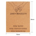Tarjeta de joyería de papel kraft para Lucky Bracelets con mensaje de mudanza - Tarjeta Pulseras de la Suerte (K127) / 90mm*70mm