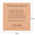 Tarjeta de papel kraft marrón 70x70mm con mensaje en inglés y código Morse de joyas - Tarjeta Kraft Para Mi Novio (K131) / 70mm*70mm