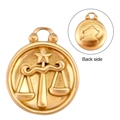 18k gold plated stainless steel Libra zodiac pendant with embossed sign and star map - Libra Style (SS0079)