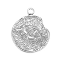 Pendentif en acier inoxydable avec sculpture en relief et motifs de vagues d'eau - Style Vierge (SS0067)