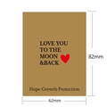 Tarjeta de joyería en papel kraft marrón con frase Love You de 82mm por 62mm - Tarjeta Love You to the Moon / 82mm*62mm