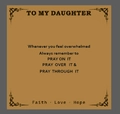 Tarjeta de regalo cuadrada marrón para hija con motivo de vid Faith Love Hope - Tarjeta Mensaje Para Mi Hija / 72mm*72mm
