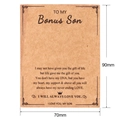 Tarjeta regalo bonus son en papel kraft marrón con corona y medidas 70mm x 90mm - Tarjeta Mensaje Para Mi Hijo Bonus / 90mm*70mm