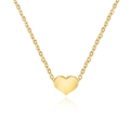 Elegant gold heart pendant necklace featuring a minimalist polished heart design on a fine chain - Style 15 (N1052)