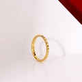 Minimalist gold titanium steel ring with pyramid stud texture and polished finish - US 5 / Studded Gold Ring