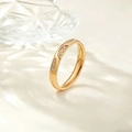 Elegant gold-plated titanium steel ring with micro-paved crystals in a wavy design - US 5 / Gold