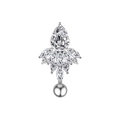 Piercing de nombril en acier avec zircons cubiques en forme de poire et de marquise - Style Grappe de Poires (2634) / Acier