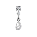 Polished stainless steel infinity belly button ring with sparkling zircon stones - Infinity Style (2636) / Steel