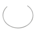 Polished silver-tone torque necklace with a minimalist open circular design for women - Steel Color Choker (YS807)