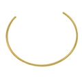 Polished 18K gold plated titanium steel open choker necklace with sleek tubular design - Gold Choker (YS807)
