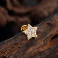 Minimalist gold plated star cartilage stud with micro-pave zircons and ball backing - Star Style (3380) / Gold