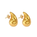 Elegant gold-tone hammered metal teardrop earrings with a unique textured finish - Hammered Irregular Drop (CK206)